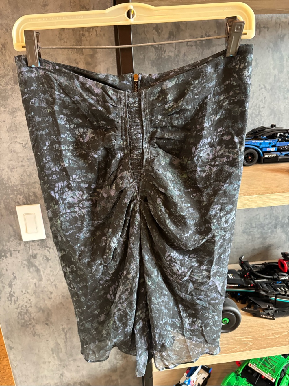 Isabel Marant Black Iridescent Patterned Midi Skirt
